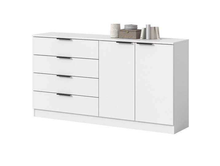 Inn.Furn Sideboard weiß 148 x 80 cm, Kommode mit viel Stauraum, Weiß, Nachbildung, Uni, 148x80x35 cm, Kleinmöbel, Kommoden, Sideboards