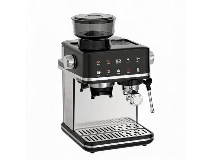 Siebträgermaschine mit Mahlwerk 20 Bar, 30 Mahlgrade Touchpanel, 51 mm Siebträger, 1,5 L Wassertank, Edelstahl-Tropfschale, kompakte Kaffeemaschine für Zuhause, Espressokaffee