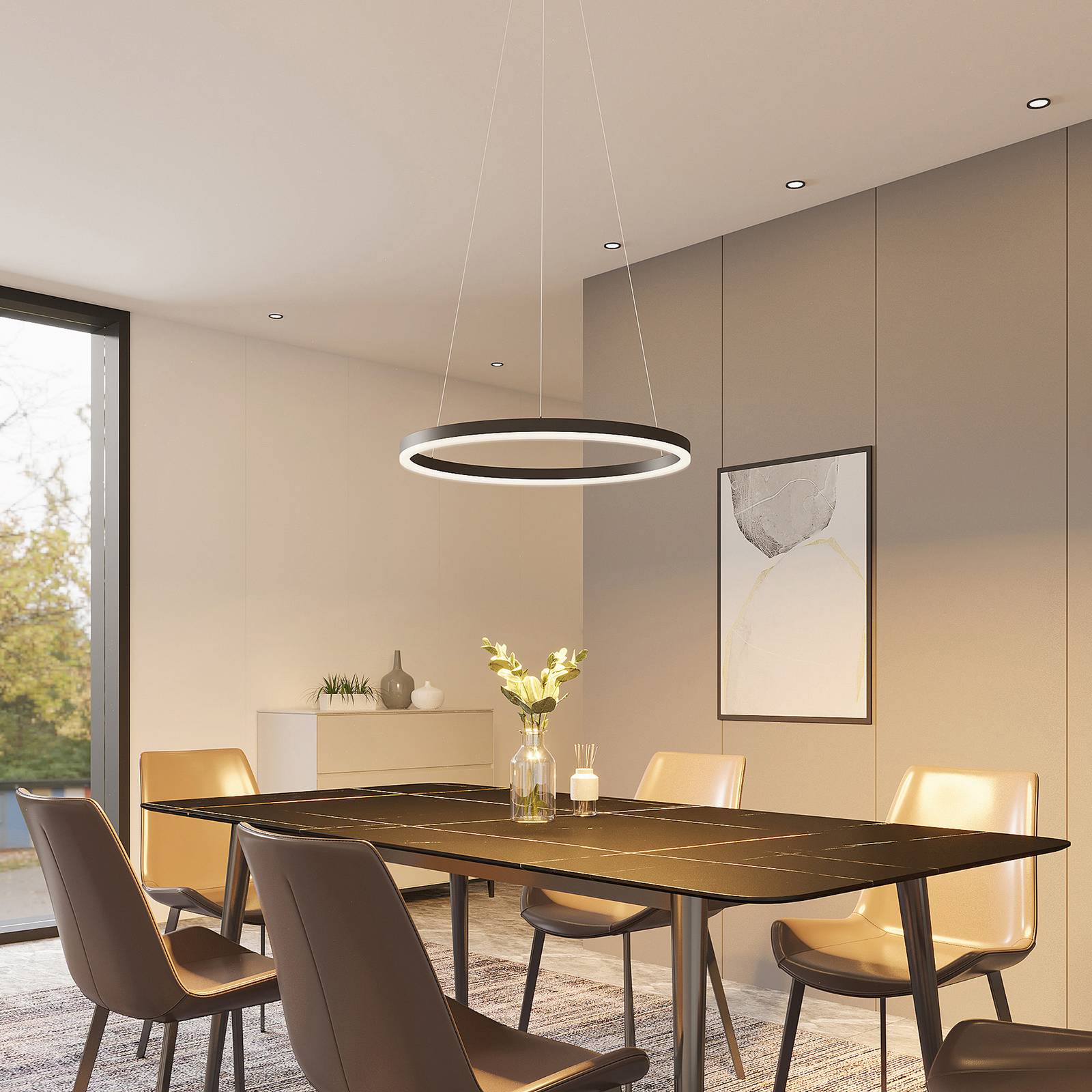 Pendant Light Albiona Arcchio, dimmable, Black, Kitchen, metal, Modern, Ceiling Light