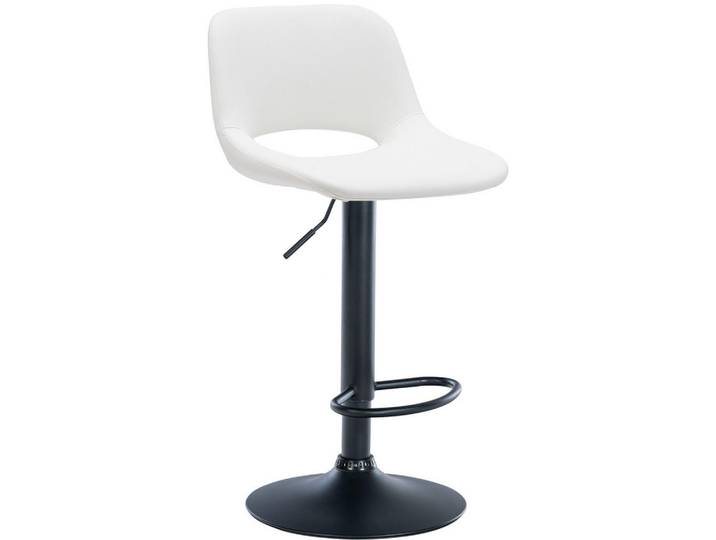 CLP Barhocker Lederlook weiß, Weiß, 42x86x46 cm, Esszimmer, Barmöbel, Barhocker