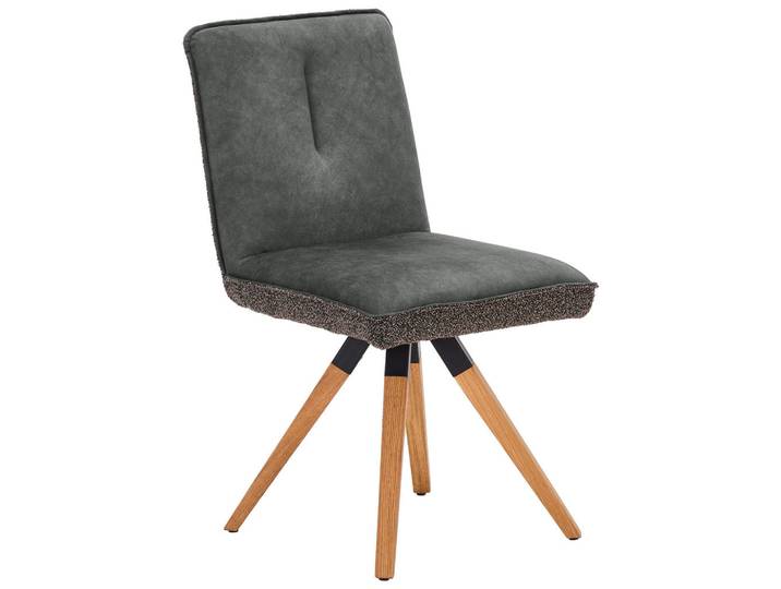 Venda Stuhl, Grau, Dunkelgrau, Holz, Metall, Eiche, vollmassiv, A-Form, 47x88x60 cm, Esszimmer, Stühle, Esszimmerstühle