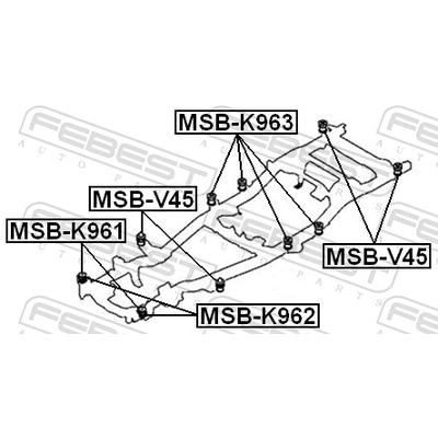 FEBEST Lagerung, Fahrzeugrahmen msbk963 mitte für MITSUBISHI