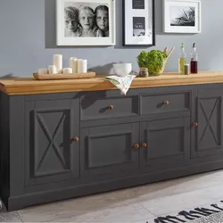 3S Frankenmöbel »Country« Massivholz Sideboard l grau