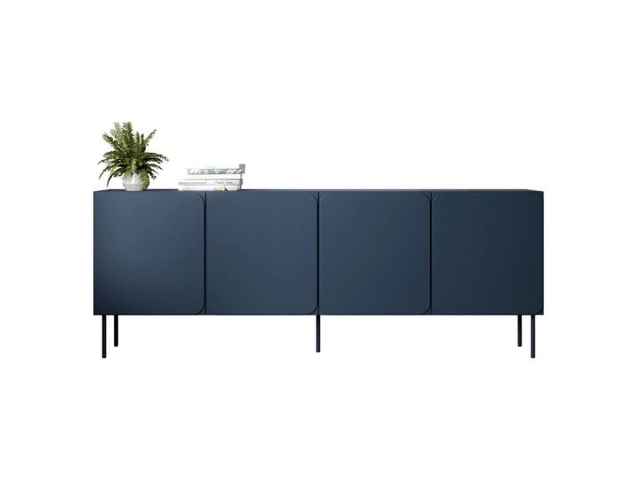 Mirjan24 Sideboard Rafael 200 4D, Blau, Metall, Rechteckig,Rechteckig, 200x76x40 cm, Kleinmöbel, Kommoden, Sideboards