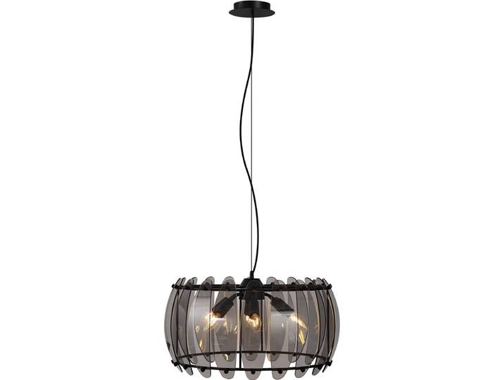 QAZQA mochan - Moderne Hanglamp - 6 lichts - Ø 54 cm - Zwart - Woonkamer Slaapkamer Keuken