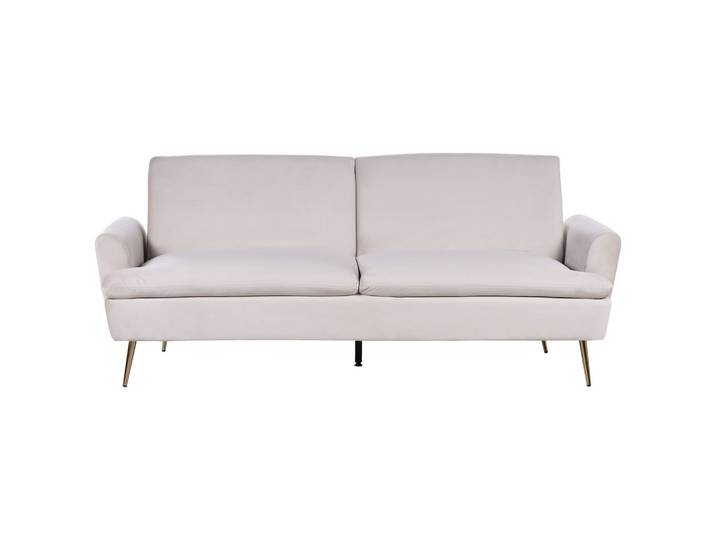 3-SITZER-SCHLAFSOFA Samtstoff Beige Vettre