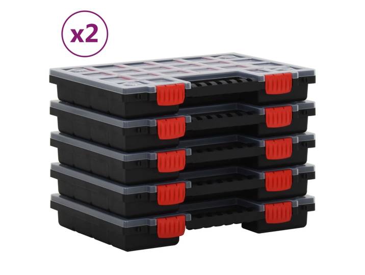 vidaXL Sortimentskästen 10 Stk. 34,5x25x5 cm Polypropylen