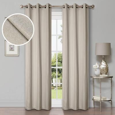 Superior Linen Washable Room Darkening Curtains, Set of 2 Panels