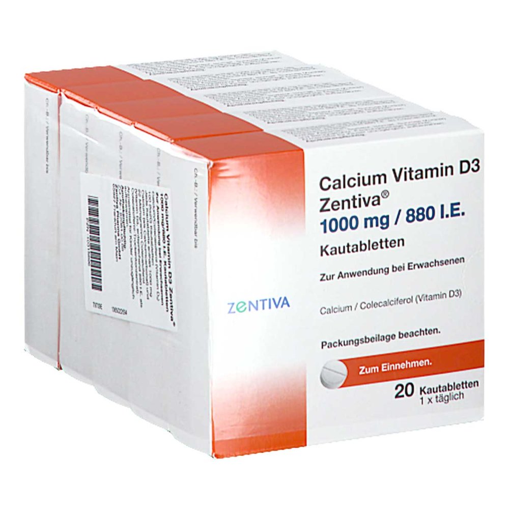 Zentiva Pharma GmbH Calcium Vitamin D3 Zentiva 1000mg/880 internationale Einheiten 10315696