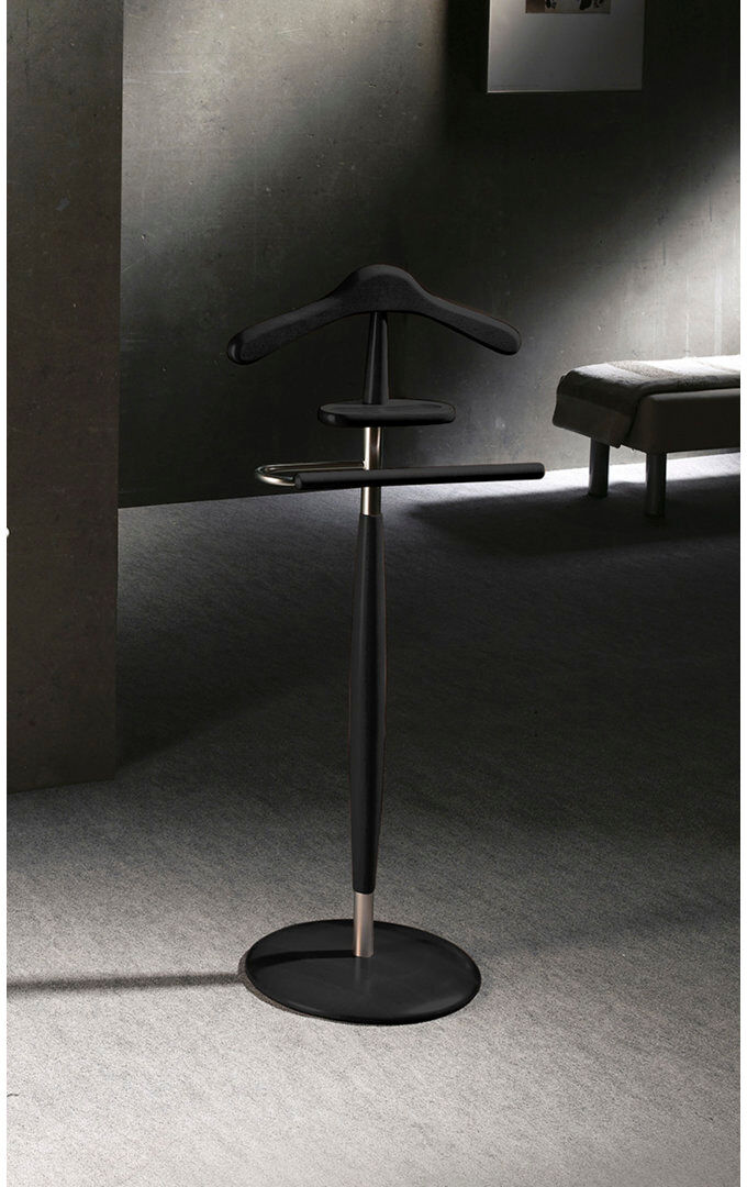 Symple Stuff Solid Wood Freestanding Valet Stand Black 110cm H X 45cm W X 32cm D