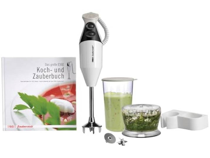 ESGE Zauberstab M 160 G Gourmet 90610 Stabmixer, Pürierstab, 2 Stufen bis 15.000 U/Min, ergonomischer Griff, langlebiger, robuster Motor, inkl. Zubehör, 160W, Made in Switzerland