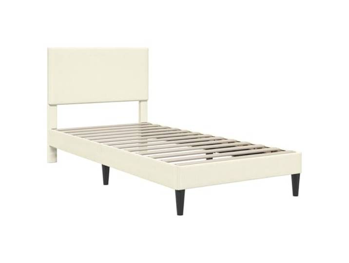 SKTQYQO Bettgestell creme 90 x 200 cm Cords Feste Lattenroste, robustes Sperrholz, schmale Beine, minimalistisches Design