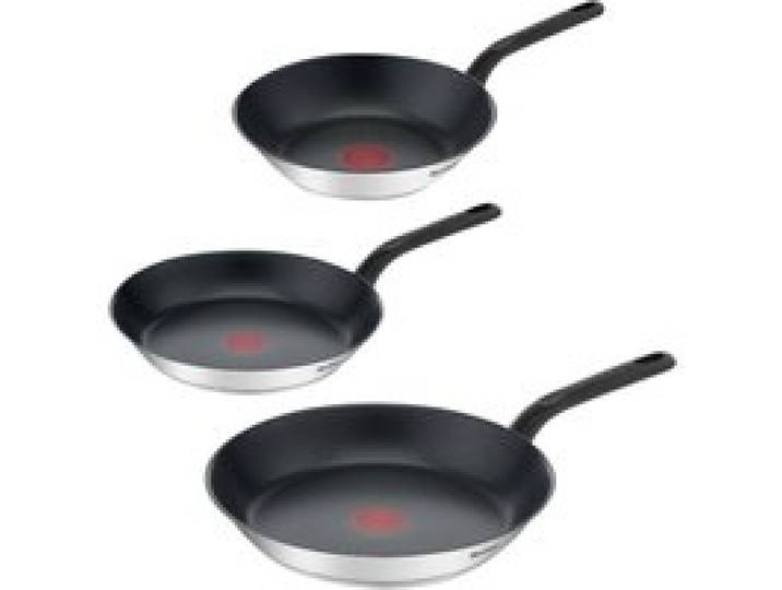 TEFAL Set de poêles en acier inoxydable Duetto Bakelite, 3 pièces