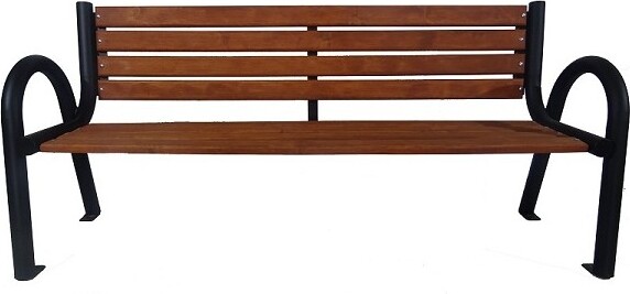 Gartenbank Parkbank Gartenmöbel Holzbank 194x90cm Metall Holz Garten Bank Sitzbank Möbel