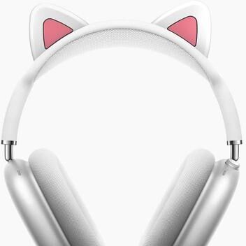 Inspired Deals AirPods Max Cat Ear Silicone Cover Cute Headband Protector Case white
