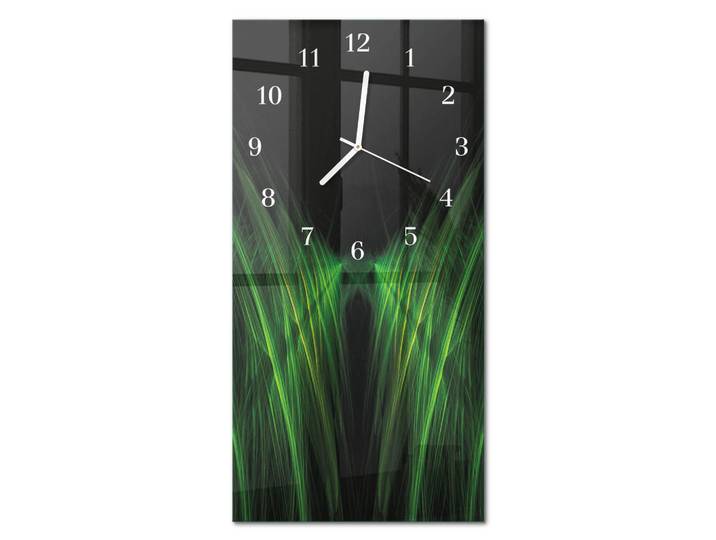 Tulup Wanduhr 30x60 cm - Abstraktion, Grün, Glas, Rechteckig, 30x60x0.4 cm, Dekoration, Uhren, Wanduhren