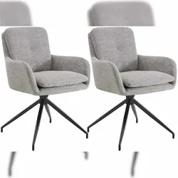 DELUKE 2er Set Esszimmerstuhl NAVER - Stoff Taupe 58x63x85 cm | Essstühle Esszimmerstühle Küchenstühle Wohnzimmerstühle