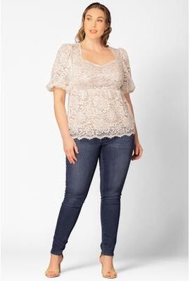 KIYONNA Winsome Sweetheart Lace Peplum Top