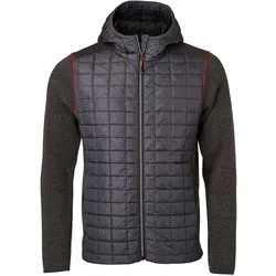 James & Nicholson Hybrid Strickjacke, grey melange/anthracite mel., 2XL