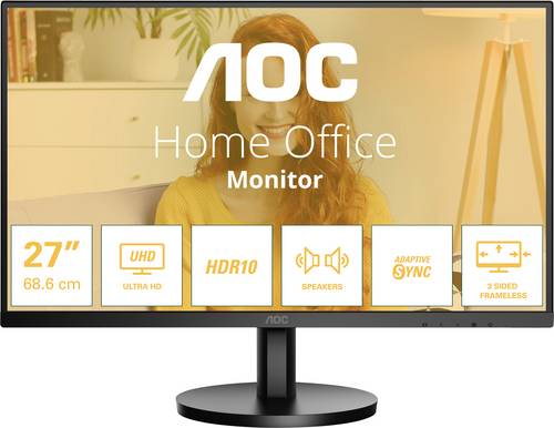 AOC U27B3A LCD-Monitor EEK F (A - G) 68.6cm (27 Zoll) 3840 x 2160 Pixel 16:9 4 ms DisplayPort, HDMI IPS LCD