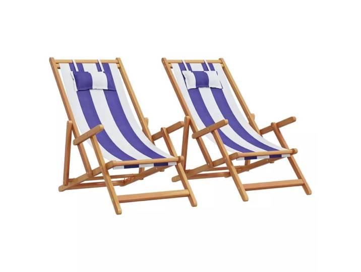 VidaXL - Strandstuhl holz, One Size, Blau