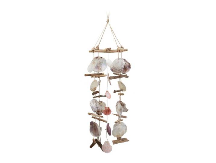 Relaxdays Windspiel Treibholz mit Muscheln