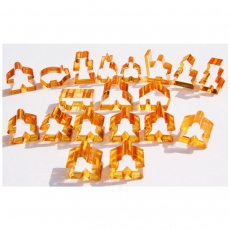 Hans im Glück Carcassonne - Meeple - 19er-Set (komplettes Spielfiguren-Set) - TRANSPARENT Orange 293413