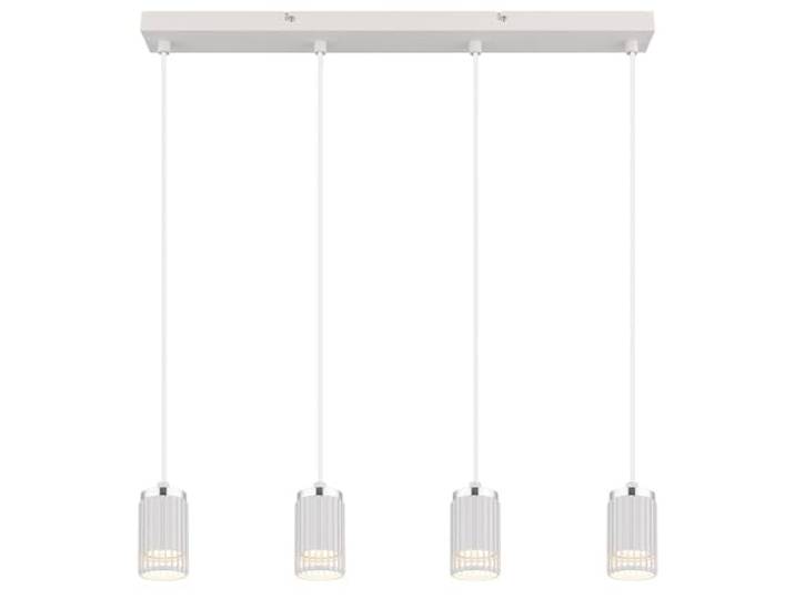 Pendellampe Esstischleuchte Hängelampe weiß chrom Wohnzimmerlampe H 120 cm