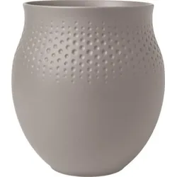 Villeroy & Boch Manufacture Collier taupe Vase Perle groß 16,5x16,5x17,5cm