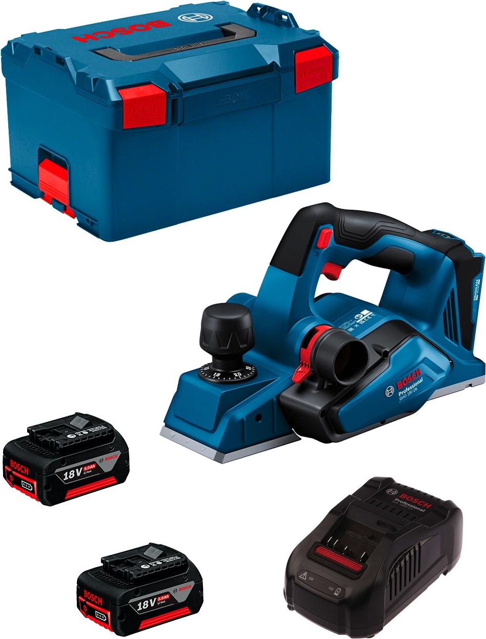 Hobel BOSCH GHO 18V-26 (2 x 5,0 Ah + GAL1880CV + L-Boxx 238)