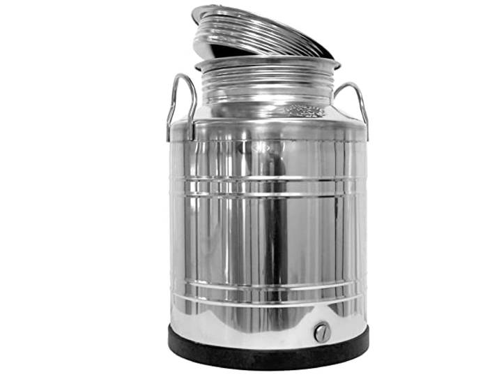 Fischer Kellereitechnik Edelstahl-Kannen (Kanne 3-100L mit/ohne Kugelhahn) (50 Liter mit Auslaufhahn)