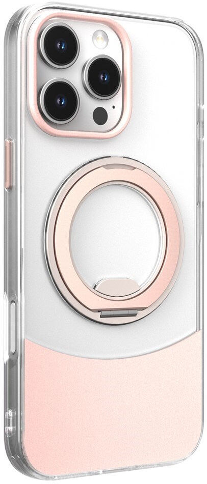 iPhone 14 / 13 EIDERWOOD Hybrid Mobilcover med Ståfunktion - MagSafe Kompatibel - Gennemsigtig / Lyserød