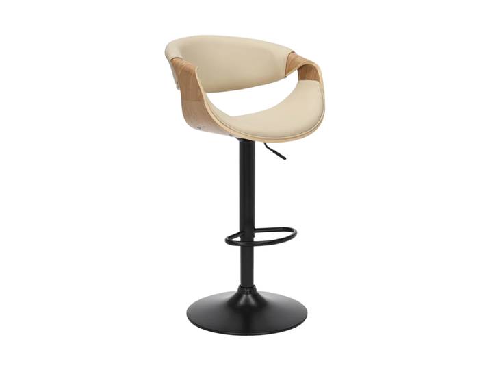 Design Barstuhl „Milenko“ mit Armlehnen Nussbaum Natural/Beige Invicta Interiors