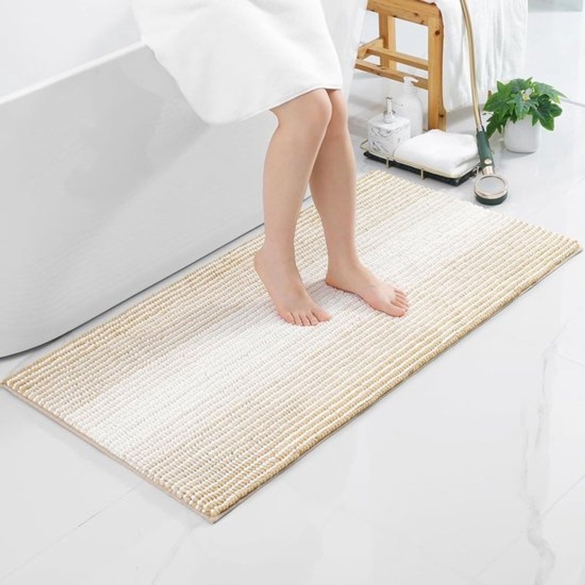 Olanly Chenille Badmat - Zacht en Absorberend - Antislip Microvezel Badmat - Wasbaar