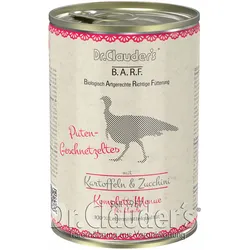Dr.Clauder ́s B.A.R.F. Komplett Menue 400 Gramm Hundenassfutter 6 x 400 Gramm Putengeschnetzeltes