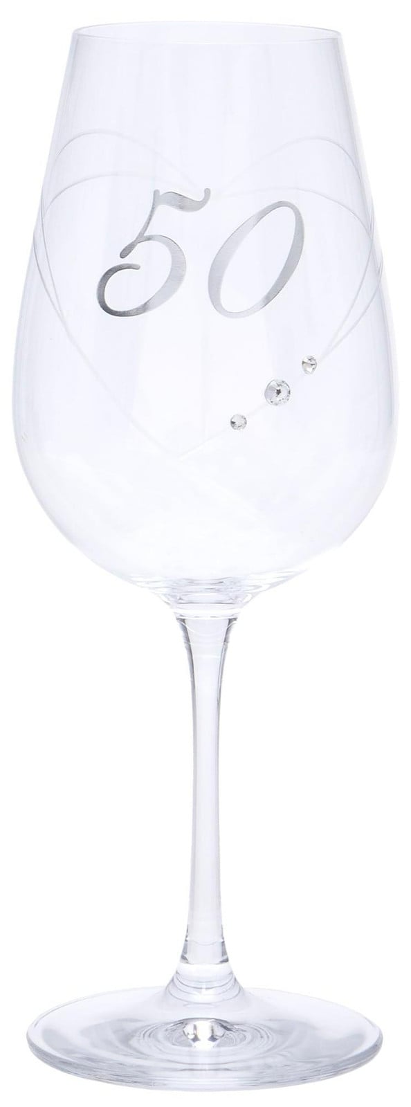 Dripio Gegraveerd Wijnglas met Hart voor 50e Verjaardag, 550 ml