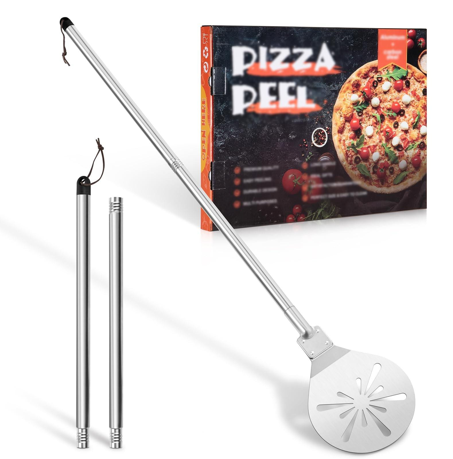 RVS Perforated Pizza Schep met Afneembare Handgreep