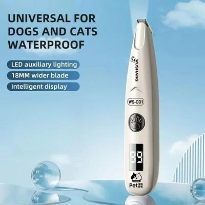 Inspired Finds LED Pet Paw Trimmer Grooming Clipper For Dogs & Cats Waterproof Low Noise Shaver LED Pet Paw Trimmer Grooming Clipper For Dogs & Cats Waterproof Low Noise Shaver