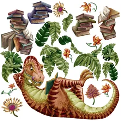 WANDAUFKLEBER 60x90cm - Dino der Leser