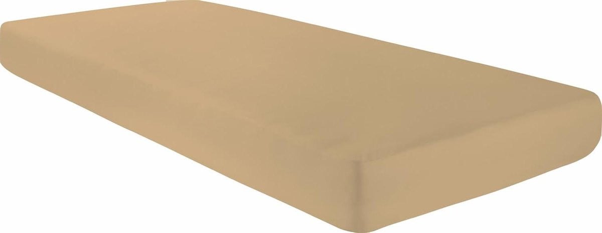 Biber Flanellen Hoeslaken Caramel voor Slaapkamer Comfort, 90-100 x 190-200 cm