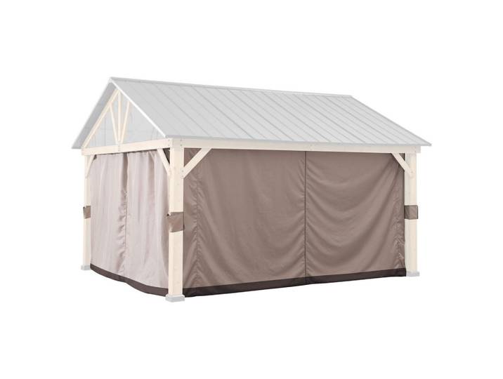 Modante Pavillon-Seitenteil, Braun, 4-teilig, 378x208 cm, Sonnenschutz, Pavillons
