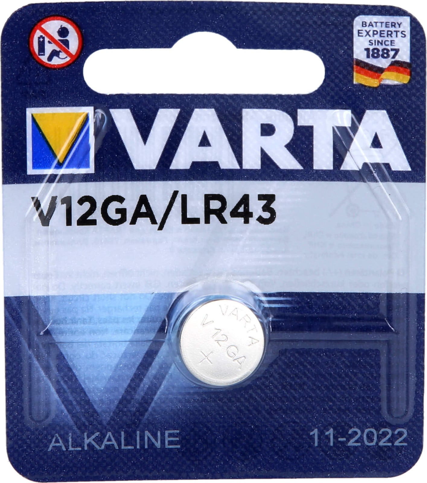 Panasonic LR 43 alkalische knoopcelbatterij 1,5 volt op SB-kaart