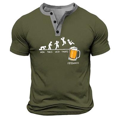 Herren Grafik Kurzarm-T-Shirt Lustiger Arbeitswochen Humor von Montag bis Freitag Freizeit Bürot-Tee