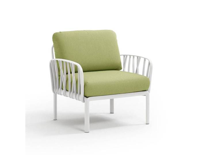 NARDI fauteuil pour l'extérieur KOMODO (Blanc / Avocat - Polypropylène fibre de verre et tissu Sunbrella)