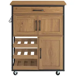 SoBuy Kücheninsel mit 1 Schublade Hellbraun 63x34x88cm Industriell