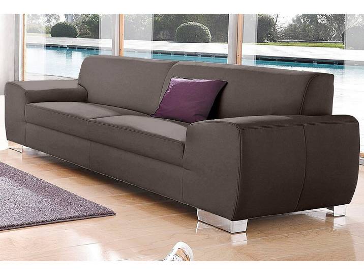 2,5-Sitzer Sofa, PRIMABELLE®-Microfaser, Grau, 224×95×81 cm, Kubisch, Modern, Domo-Collection