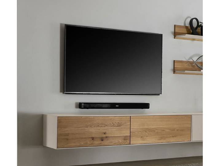Hängeelement 180cm 'Locarno' Wildeiche massiv & MDF creme