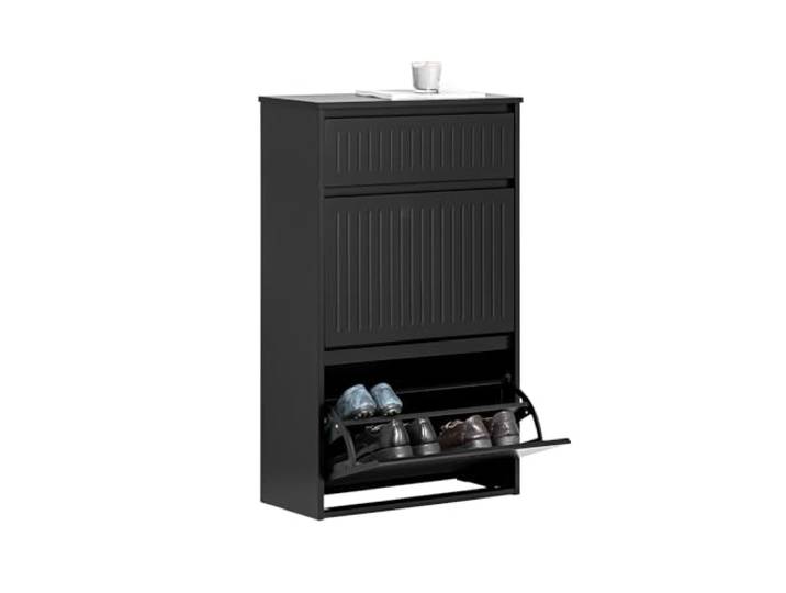 SoBuy Schuhschrank schmal mit 2 Klappen 61x101x26cm für Flur