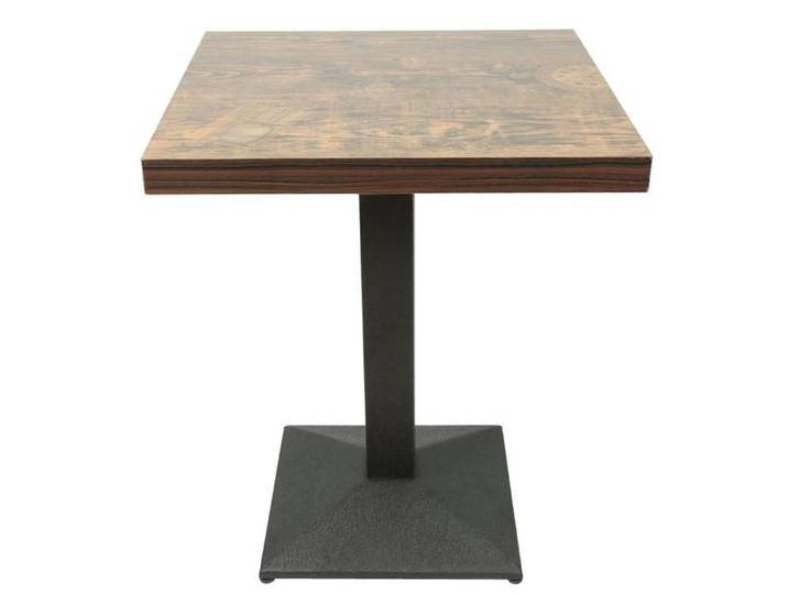 Table Carrée-MENGDA-Style Vintage-60x60x75cm-Convient aux restaurants salons bars-Jusqu'à 120kg-fer+plaque de bois-60x60x75cm
