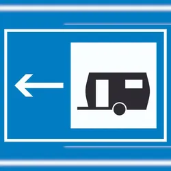 HB-Druck Wohnwagen links Symbol Schild A3 (297x420mm)